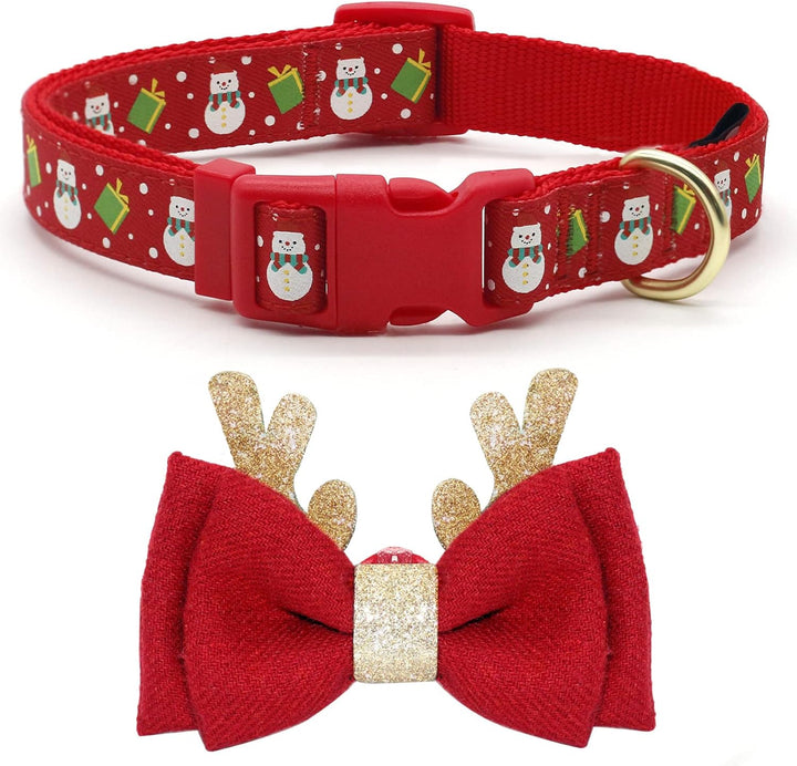 Christmas Bow Tie Dog Collar 