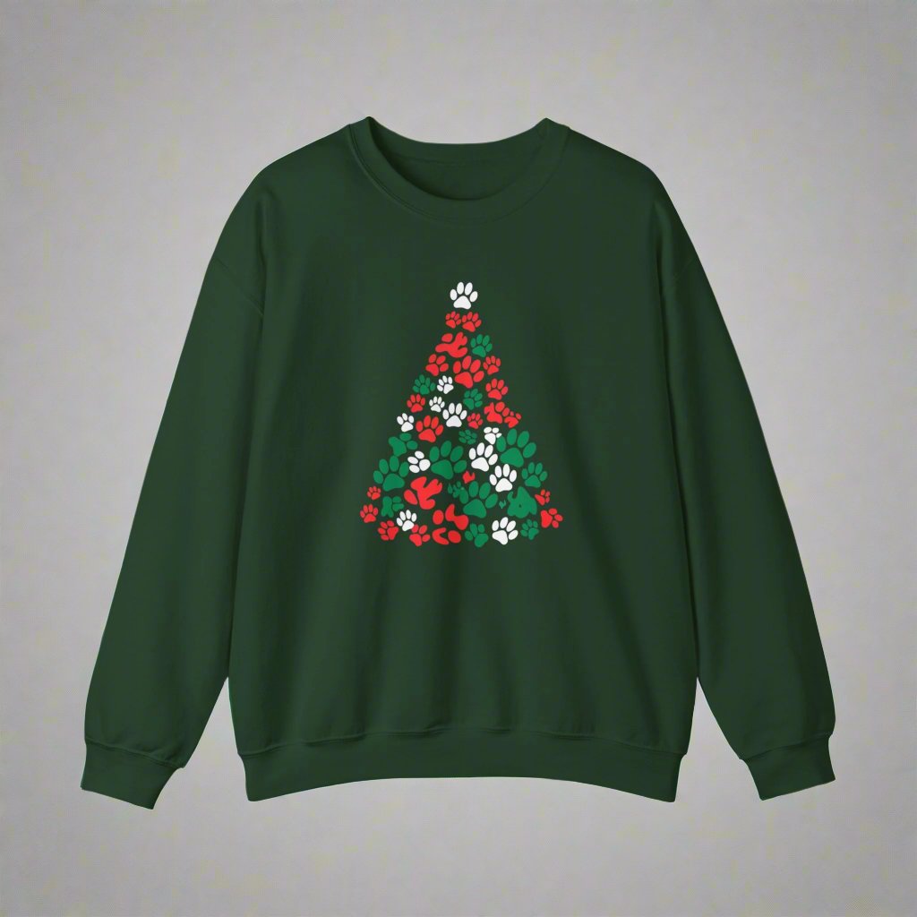 Paws Christmas Tree Unisex Sweatshirt