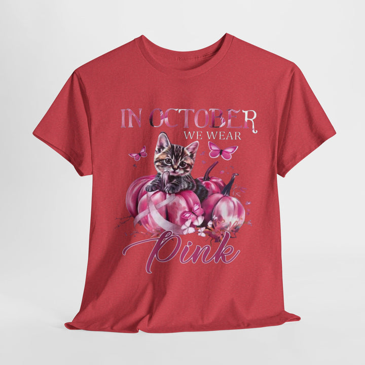 In October We Wear Pink Cat Breast Cancer Awareness - Interesting Cat Classic T-Shirt