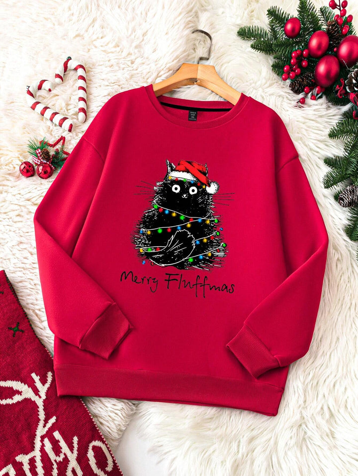 Merry Fluffmas Crewneck Sweatshirt - Every Purchase Feeds Shelter Animals