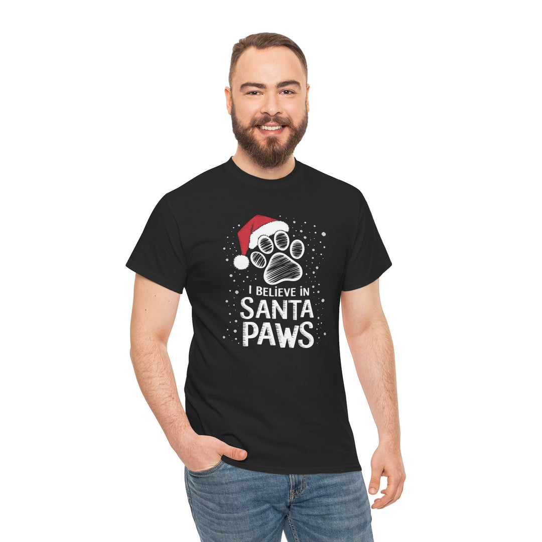 I Believe in Santa Paws Unisex Cotton Tee - Every Purchase Feeds Shelter Animals