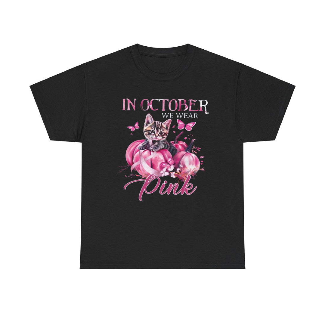 In October We Wear Pink Cat Breast Cancer Awareness - Interesting Cat Classic T-Shirt