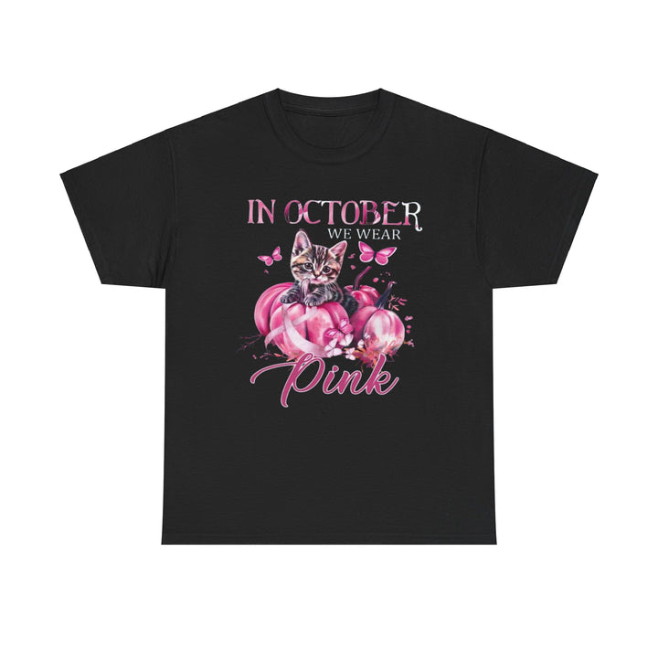 In October We Wear Pink Cat Breast Cancer Awareness - Interesting Cat Classic T-Shirt