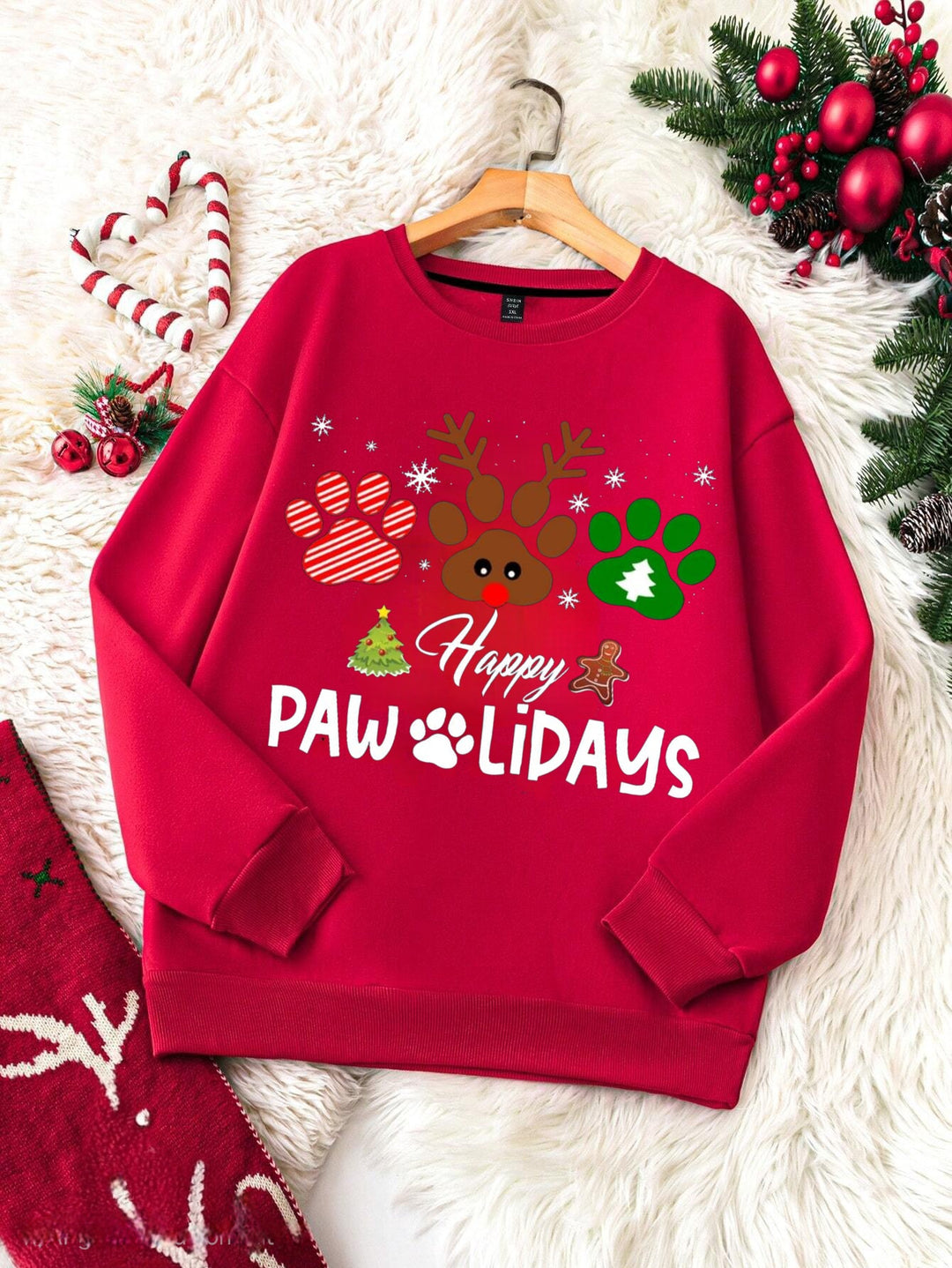 Pawlidays  Crewneck Sweatshirt - Every Purchase Feeds Shelter Animals