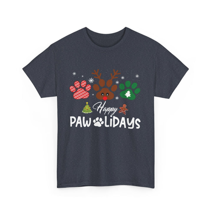 Happy Pawlidays Unisex  Cotton Tee - Every Purchase Feeds Shelter Animals