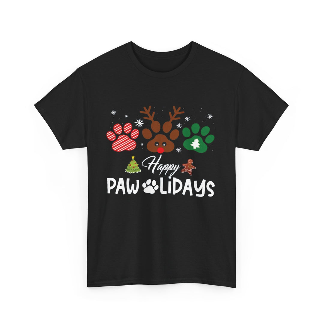 Happy Pawlidays Unisex  Cotton Tee - Every Purchase Feeds Shelter Animals