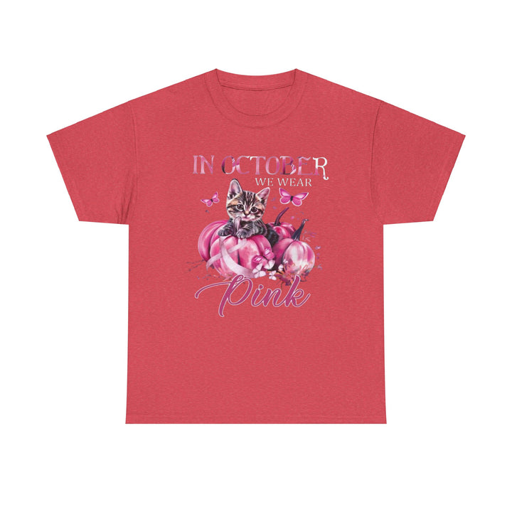 In October We Wear Pink Cat Breast Cancer Awareness - Interesting Cat Classic T-Shirt