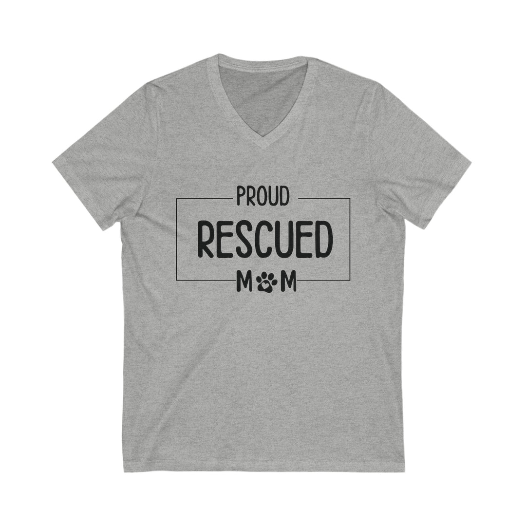 Proud Rescue Mom V-Neck T-Shirt - Unisex Jersey