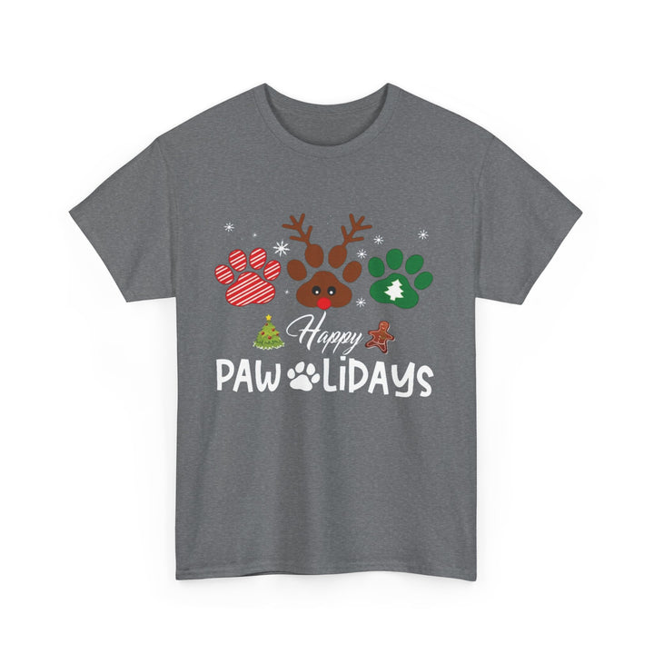 Happy Pawlidays Unisex  Cotton Tee - Every Purchase Feeds Shelter Animals