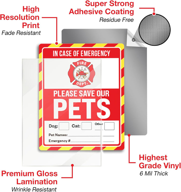 Pet Alert Safety Fire Rescue Sticker