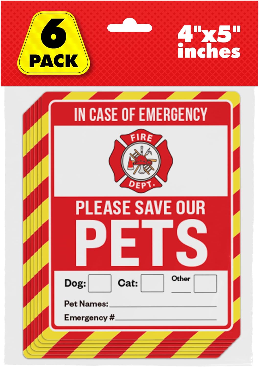 Pet Alert Safety Fire Rescue Sticker