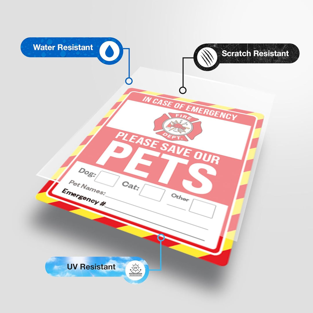 Pet Alert Safety Fire Rescue Sticker