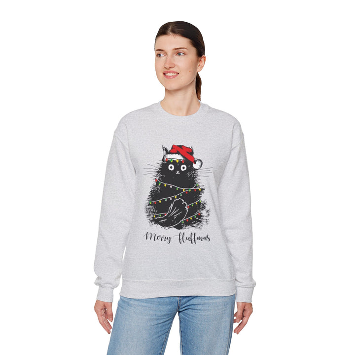 Merry Fluffmas Crewneck Sweatshirt - Every Purchase Feeds Shelter Animals