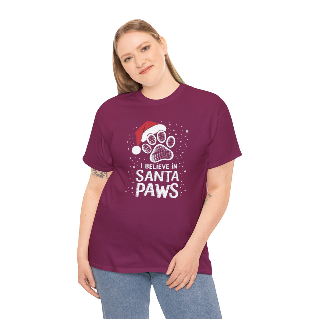 I Believe in Santa Paws Unisex Cotton Tee - Every Purchase Feeds Shelter Animals