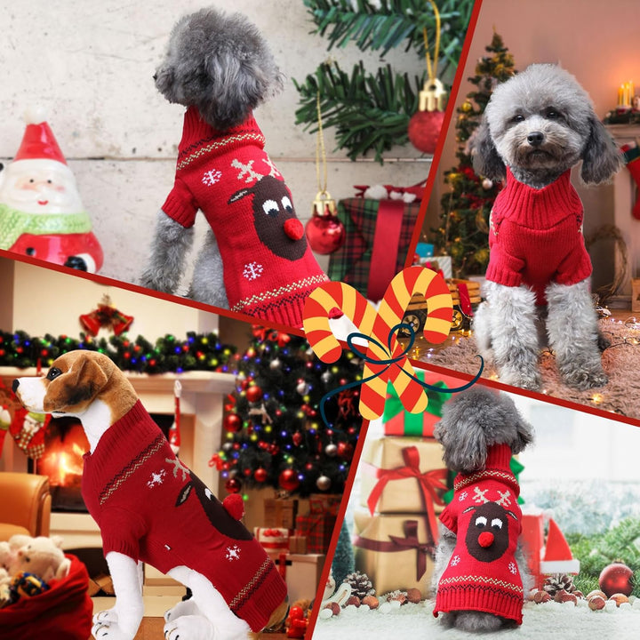 Christmas Pet Sweater Reindeer - Every Purchase Feeds a Rescued Dog 