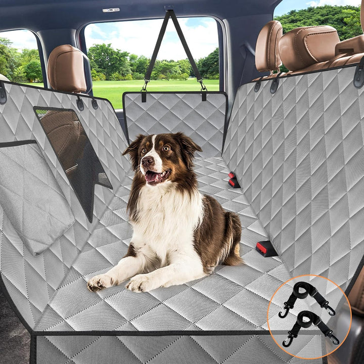 Dog Car Seat Cover for Back Seat,Waterproof Hammock with Mesh Window, Anti-Scratch Nonslip Car Seat Protector for Dogs, 600D Heavy Duty Dog Seat Cover for Cars Trucks and Suvs