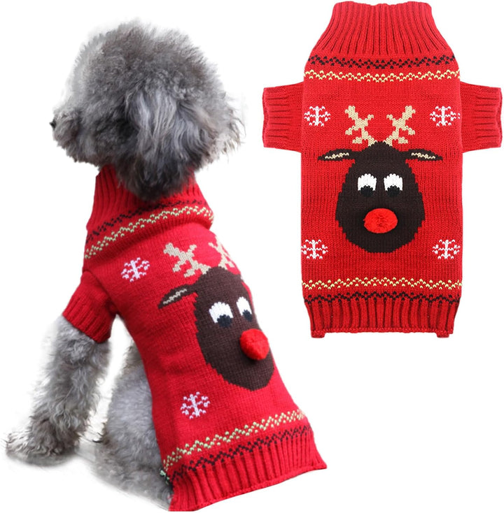 Christmas Pet Sweater Reindeer - Every Purchase Feeds a Rescued Dog 