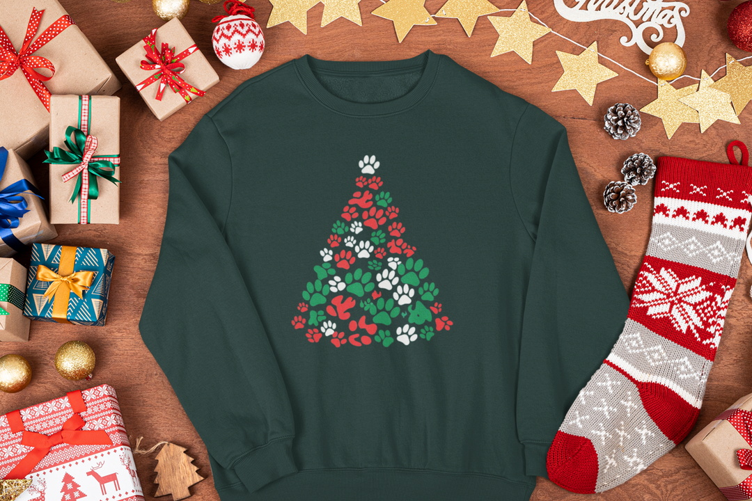 Paws Christmas Tree Unisex Sweatshirt