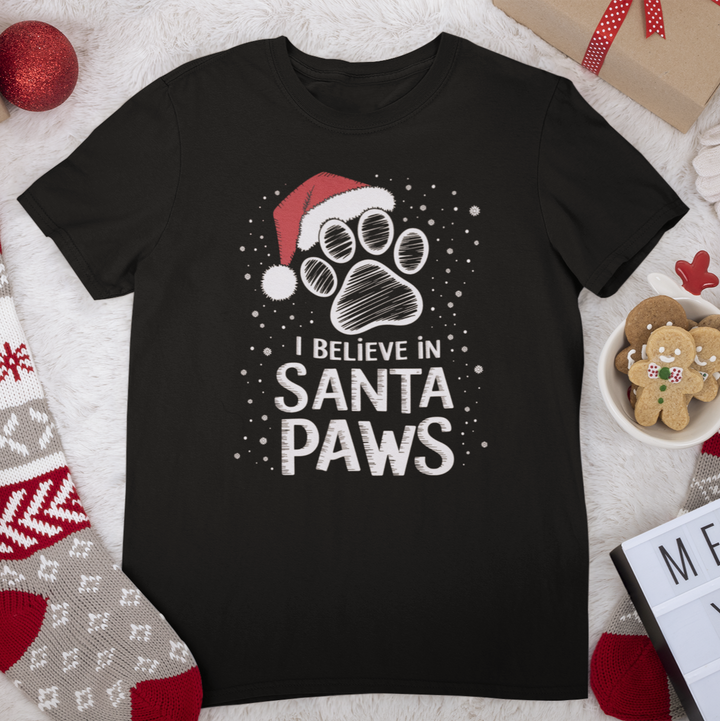 I Believe in Santa Paws Unisex Cotton Tee - Every Purchase Feeds Shelter Animals